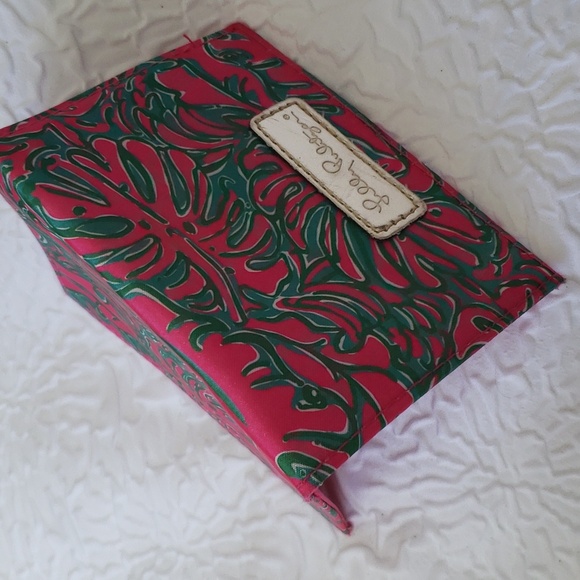 Lilly Pulitzer Mini Wallet Printed Gold Metallic Logo Pink Green Womens One Size - Picture 3 of 12